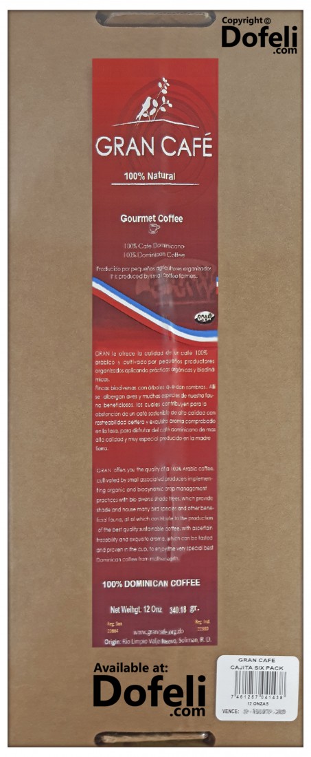 Mixed Dominican Republic ground coffee souvenir featuring six traditional and flavored varieties.